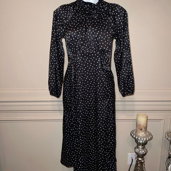 Calvin Klein Neck Bow Polka Dot Dress size 4 - Picture 4 of 9